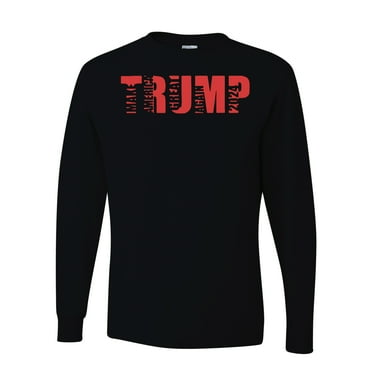 Trump Make America Great Again 2024 Usa Political Pride Mens Long Sleeves, Black, Small