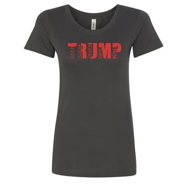 Trump Make America Great Again 2024 Usa Political Pride Womens T-shirts Fit, Charcoal, Medium