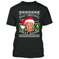 thumbnail image 1 of Trump Make Christmas Great Again Printed T-shirt Black Tee Small, 1 of 2