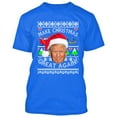 thumbnail image 1 of Trump Make Christmas Great Again Printed T-shirt Royal Blue Tee 2X-Large, 1 of 2