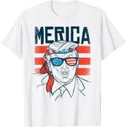 Trump Merica 4th of July Murica American Flag USA T-Shirt