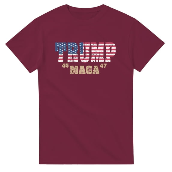 Trump President 45 47 MAGA T-Shirt - USA Flag Graphic Tee for Men and Women