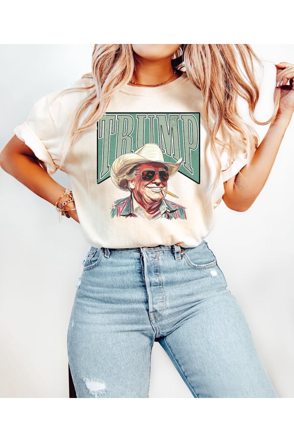 Trump Shirt Western Trump Tee Cowboy Shirt Make America Great Trump Daddy Shirt Trump President 2024 Tee Donald Trump Funny Republican Gift