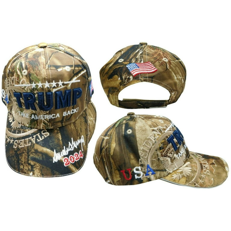 Fusion Tech Trump Take America Back USA 2024 Real Tree Camouflage Shadow Embroidered Cap Hat, Adult Unisex, Size: One Size