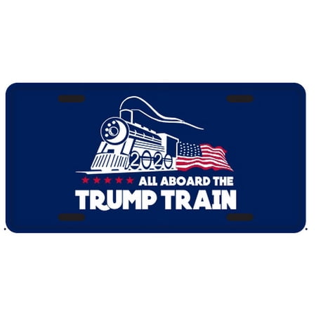 Trump Train Blue Embossed License Plate