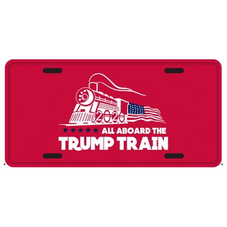 Trump Train Red Embossed License Plate