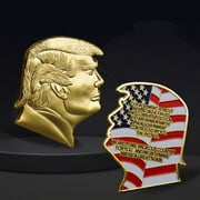 CLICK TO DISCOVER MORE BUYHO TRUMP MERCHANDISE Trump Tribute Coin Commemorative Donald Head Commemorative , Shaped Relief Painting Process To Make Badges Funny Trump Gifts
