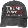 Trump Vance 2024 Baseball Hat Denim Trump J.D. Vance 2024 JD Vance Cap