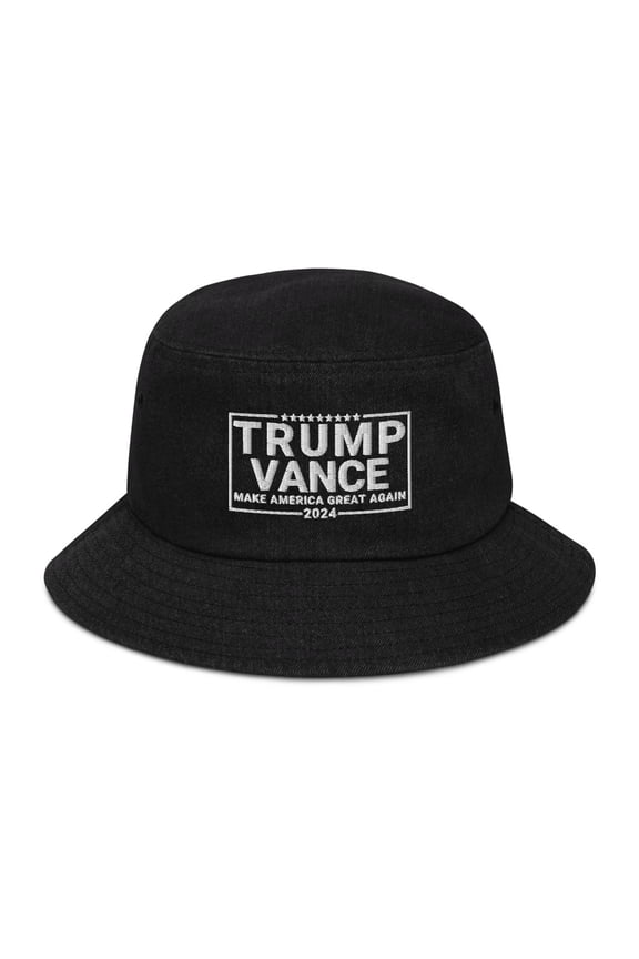 Trump Vance 2024 Denim Bucket Hat, Trump Vance 2024, Republican Ticket 2024, Bucket Hat, Republican 2024, 2024 Election (Black Denim)
