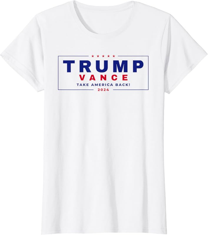 Trump JD Vance 24 V-Neck T-shirt MAGA Make America Great Again Take USA ...