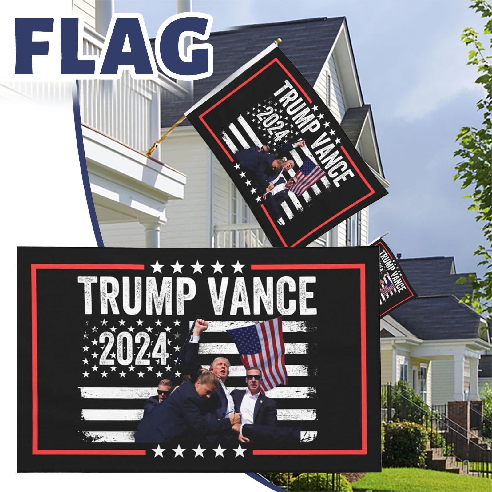 Trump Vance 2024 Flag 3x5 ft US Flag, Donald Trump 2024 President J D