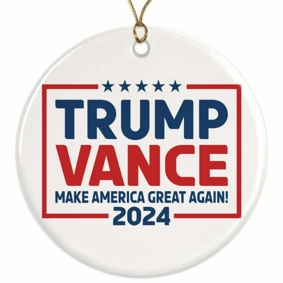 Trump Vance 2024 President Christmas Ornament - 2.8" Round Xmas Ornament - Christmas Decoration - Choose from Over 30 Designs - Donald Trump 24 - UV Printed Design - TVO4