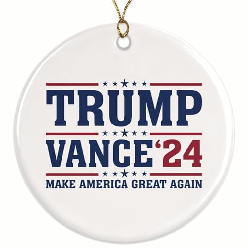 Trump Vance 2024 President Christmas Ornament - 2.8" Round Xmas Ornament - Christmas Decoration - Choose from Over 30 Designs - Donald Trump 24 - UV Printed Design - TVO5
