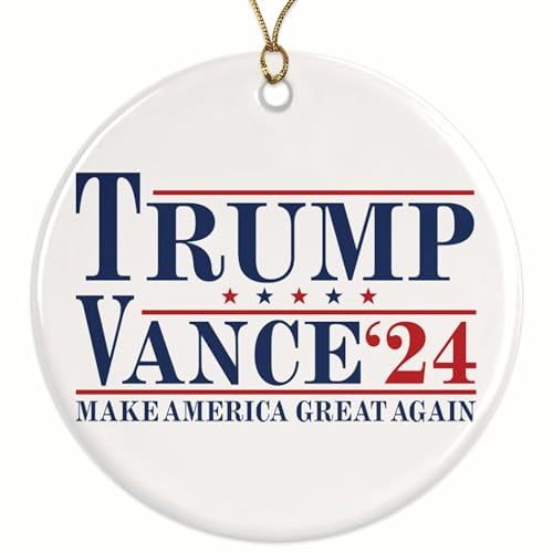 Trump Vance 2024 President Christmas Ornament - 2.8" Round Xmas Ornament - Christmas Decoration - Choose from Over 30 Designs - Donald Trump 24 - UV Printed Design - TVO6