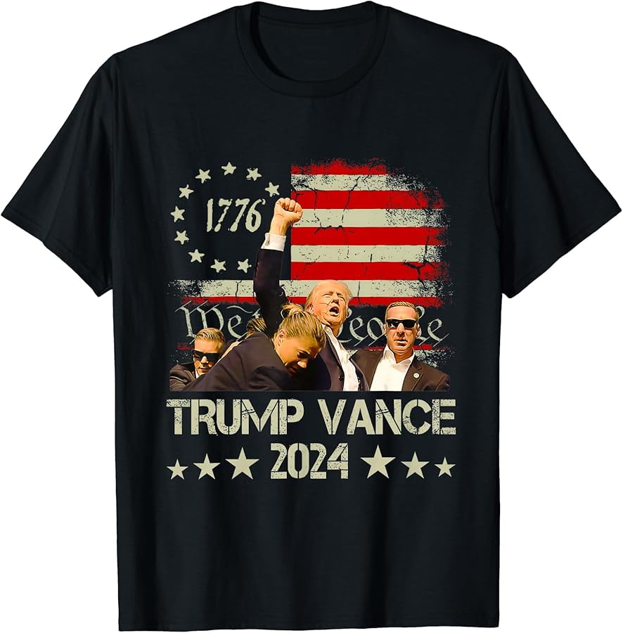 Trump Vance 2024 Retro Stripe Trump JD Vance TShirt