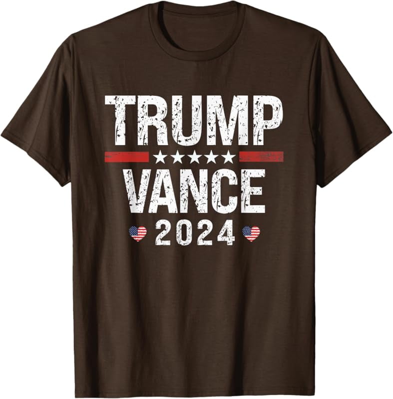Trump Vance 2024 US Flag Heart Election President 2024 TShirt
