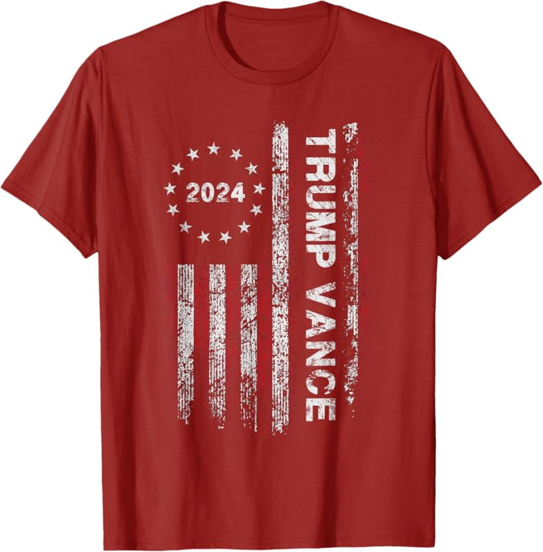 Trump Vance 2024 US Flag Vintage Election President 2024 TShirt