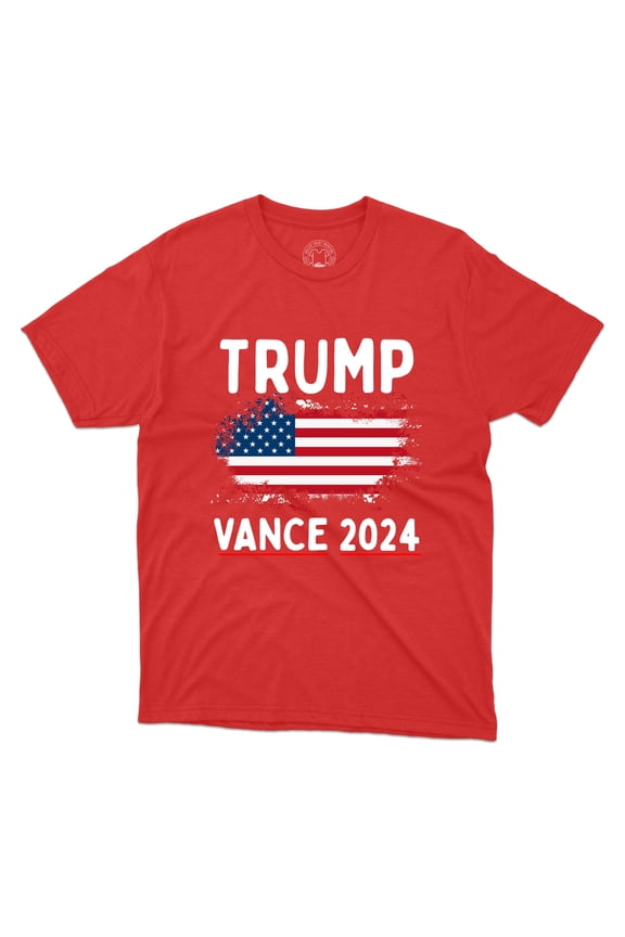 Trump Vance 2024 With USA Flag Shirt For Presidential Election Campagin Unisex Printed Tee
