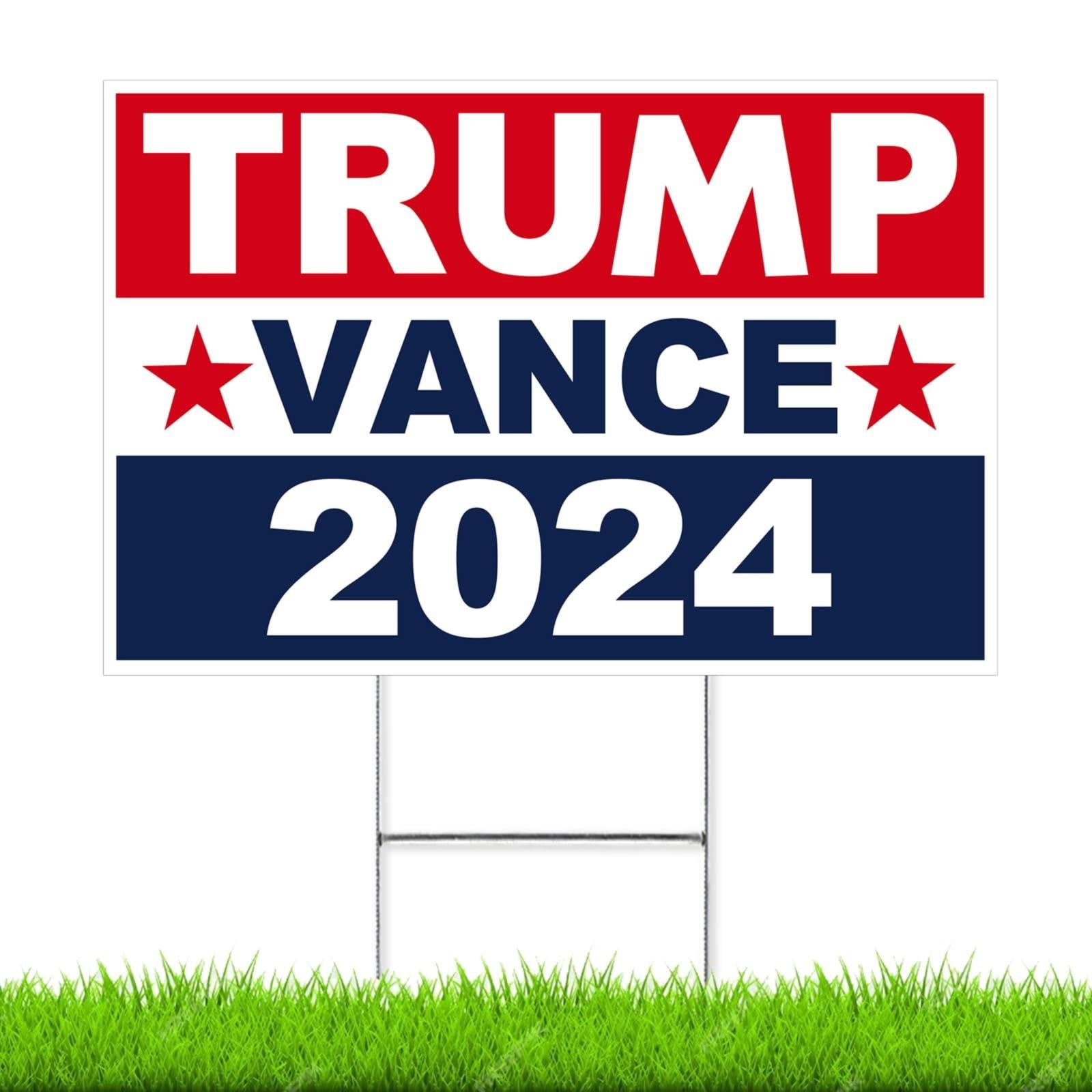 Trump Vance 2024 Yard Sign, Donald Trump President Vance Vice President