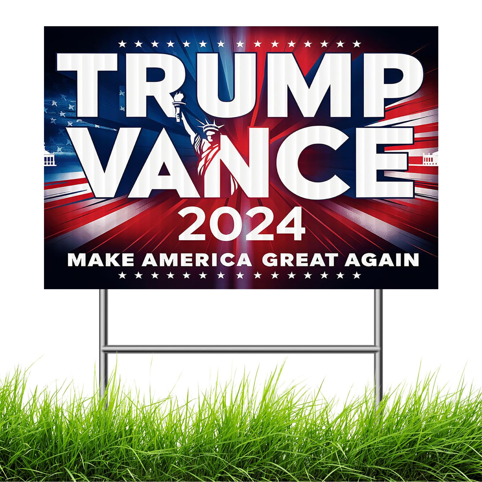 Trump Vance 2024 Yard Sign Rally Handheld with H-Stakes,Double Sided ...