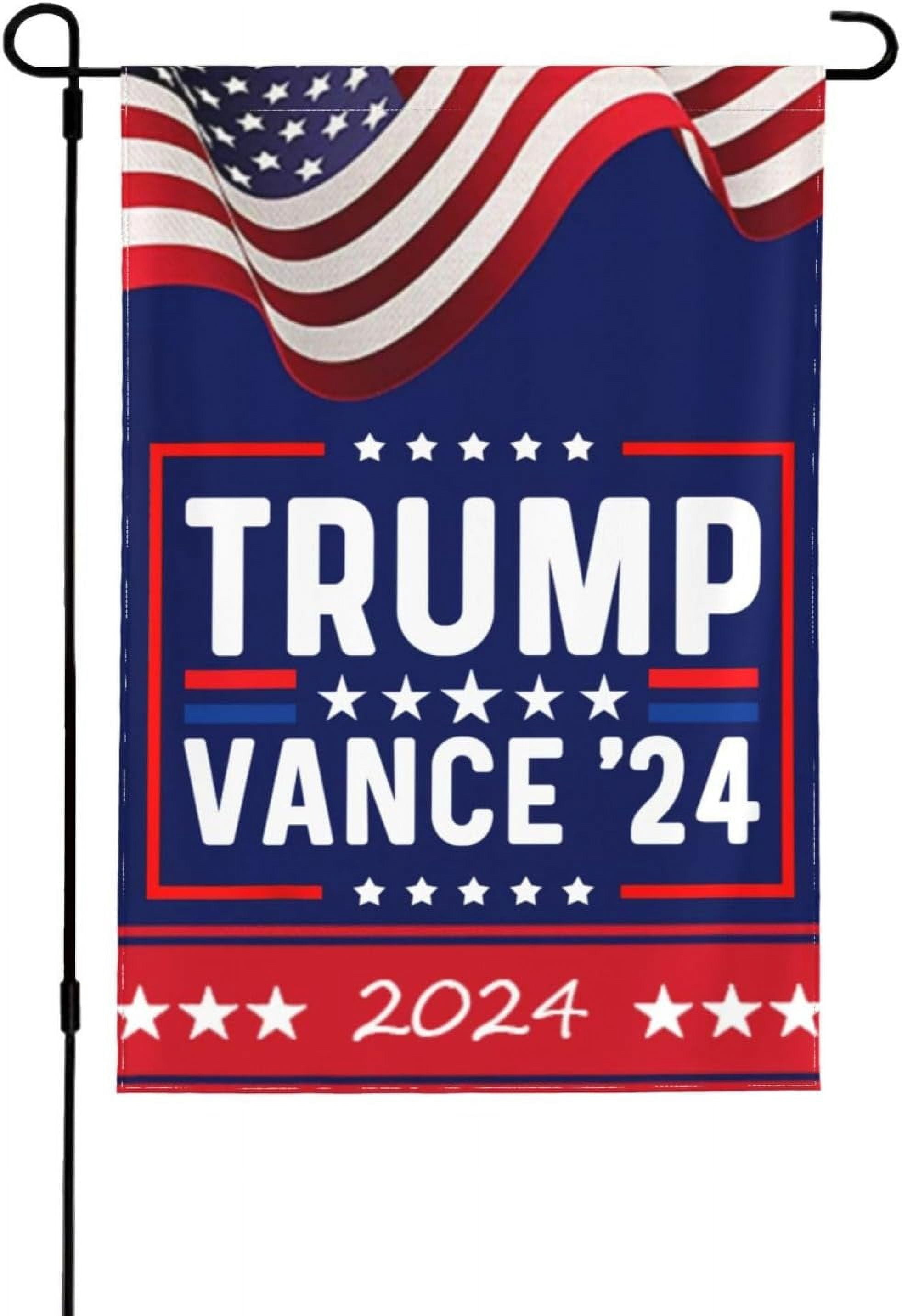 12x18 Trump Vance 2024 Bandiera da giardino bifacciale
