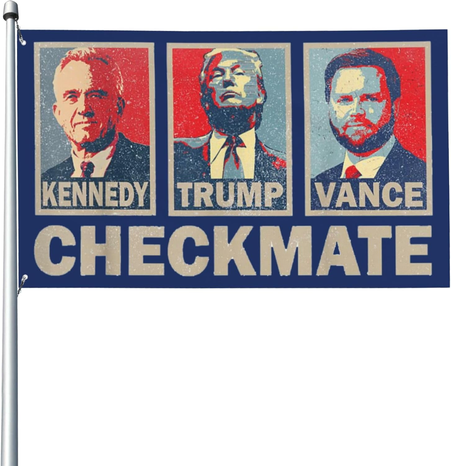 Trump Vance Kennedy Checkmate 2024 Flag 3x5 Ft Garden Banner Sign