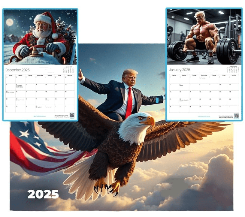 Trump Wall Calendar 2025 Iconic Presidential Design, Monthly Trump Calendar Featuring Stunning