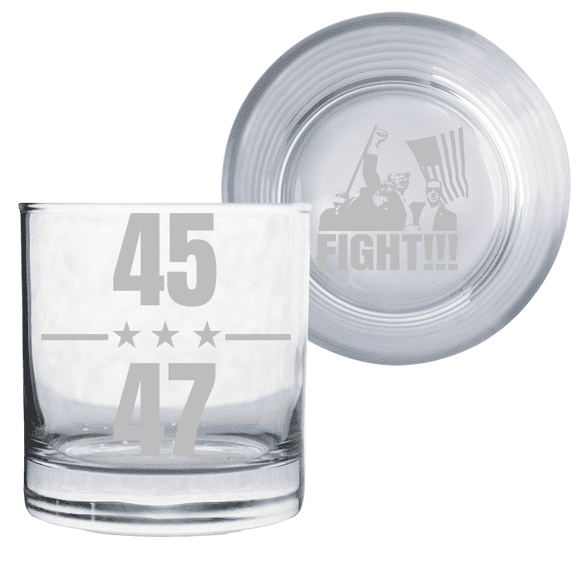 Trump Whiskey Glass - Custom Engraved - Made in the USA - 11oz