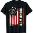 Trump Won 2024 45 47Th President Usa Flag TShirt