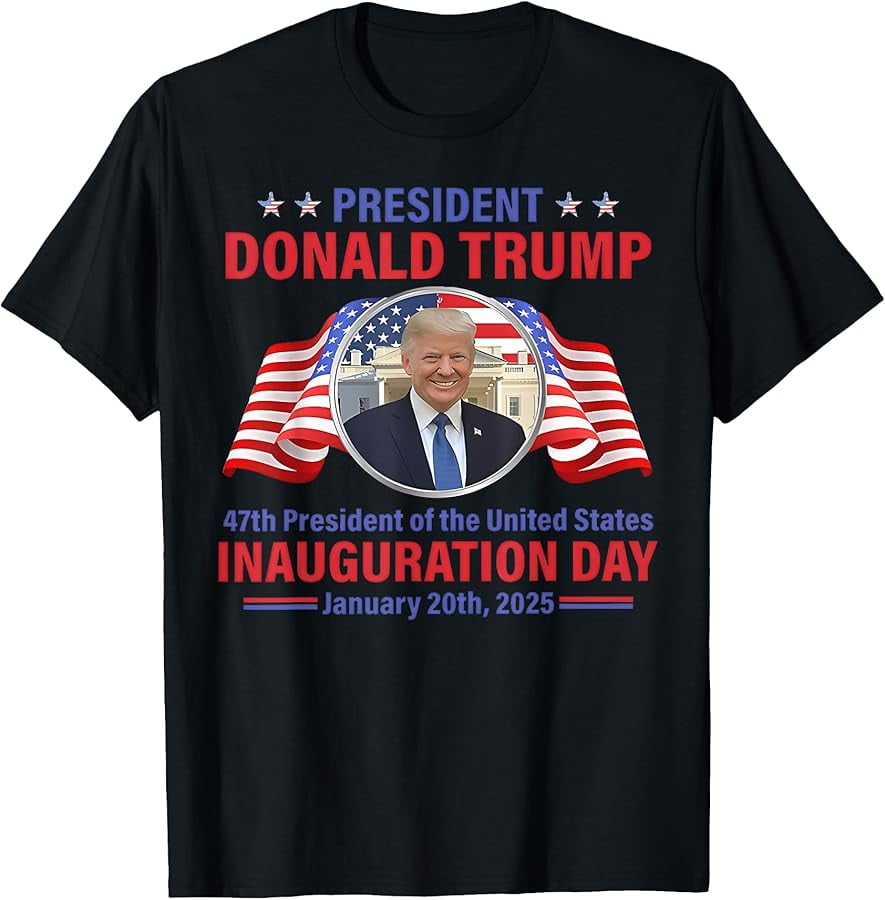 Trump Won 2025 Election President 47 th American Flag TShirt