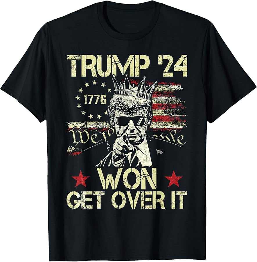 Trump Won 2024 Election President 47 th American Flag TShirt