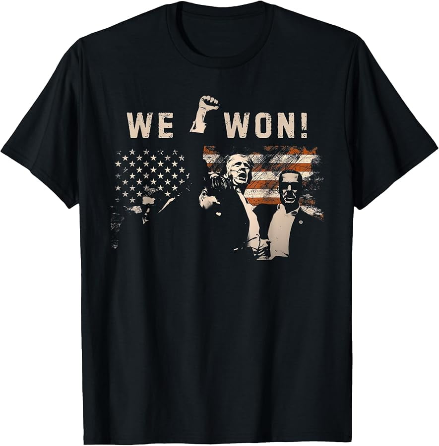 Trump Won 2024 Election President 47 th American Flag TShirt