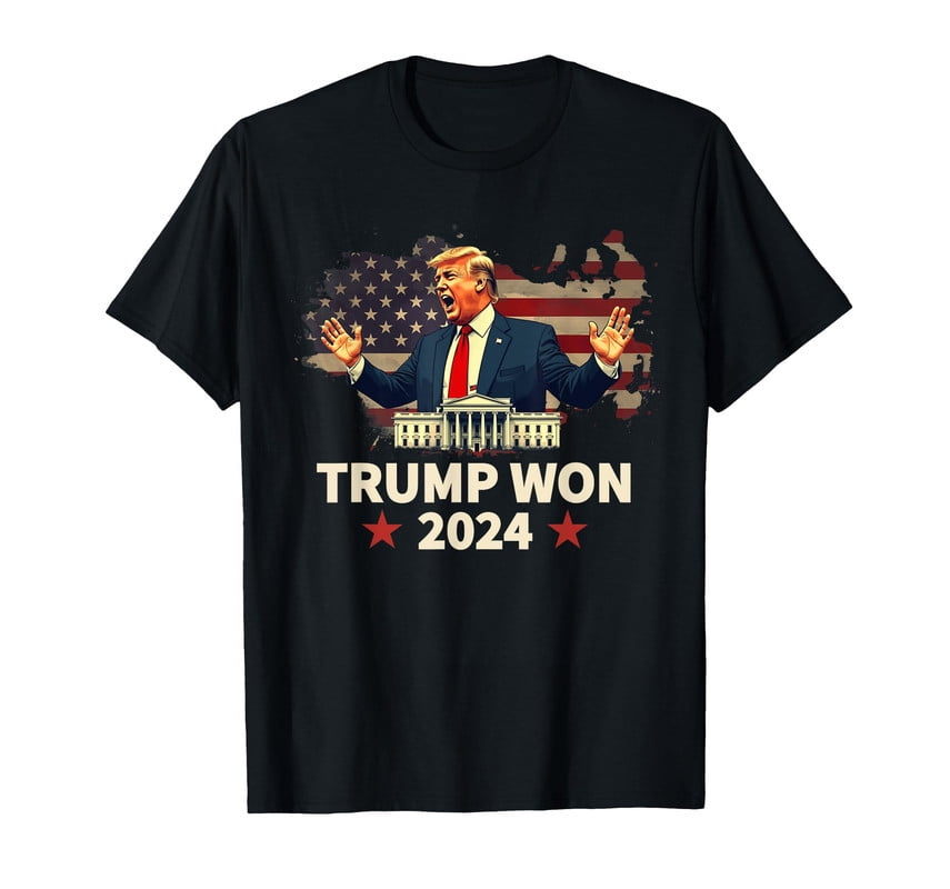 Trump Won 2025 President 47th Election US Flag TShirt