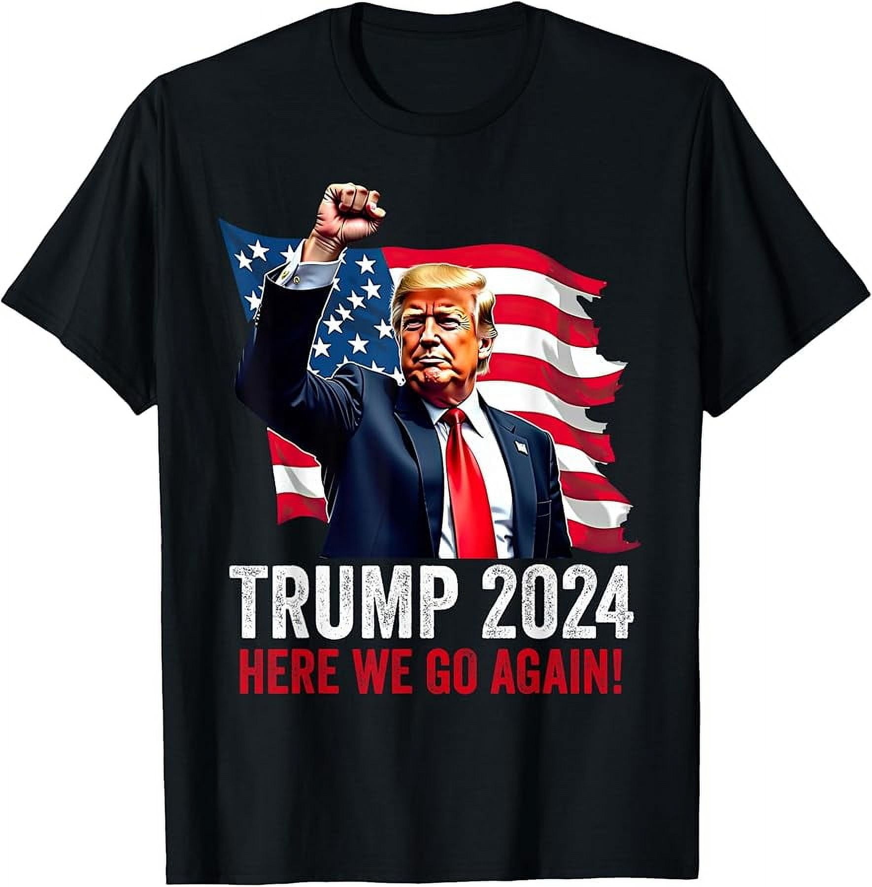 Trump Won Again 2024 Election President 47 th American Flag TShirt