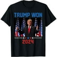 thumbnail image 1 of Trump Won Again 2024 Election President 47 th American Flag T-Shirt, 1 of 5