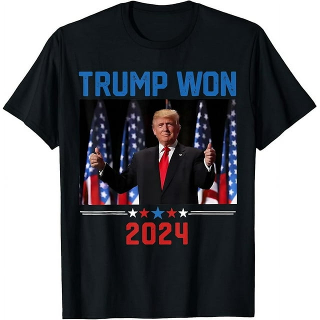 Trump Won Again 2024 Election President 47 th American Flag T-Shirt