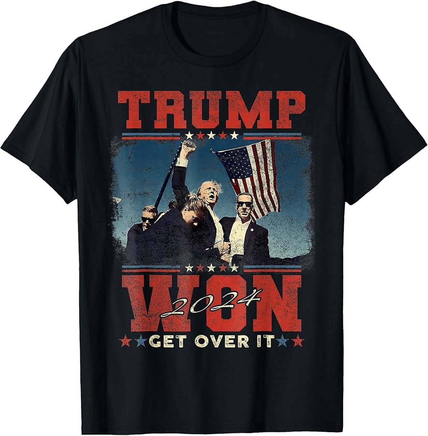 Trump Won Again 2024 Election President 47 th American Flag TShirt
