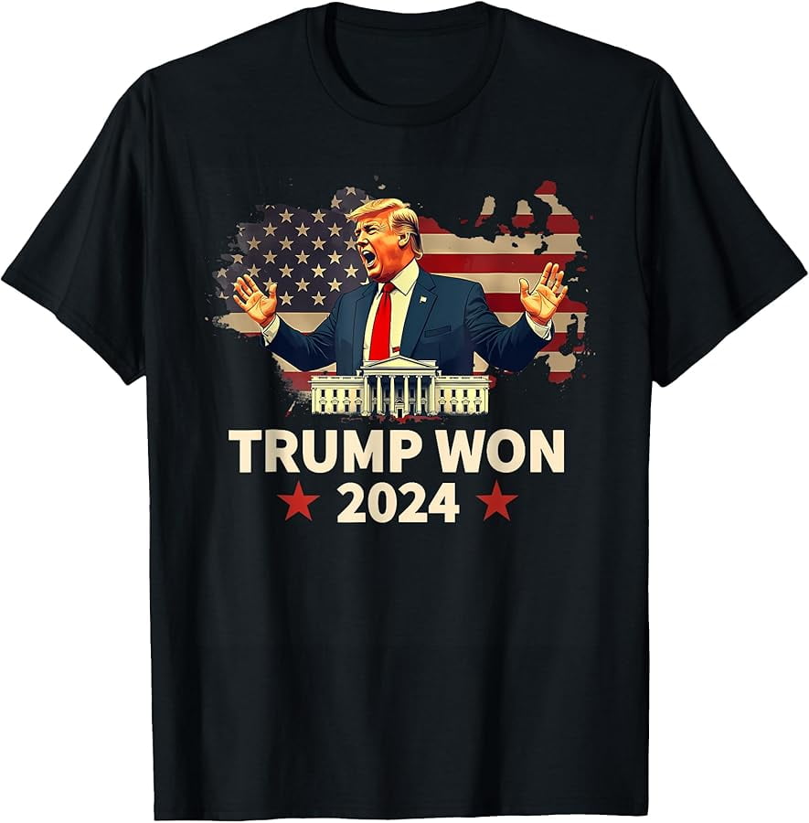 Trump Won Again 2024 Election President 47 th American Flag TShirt
