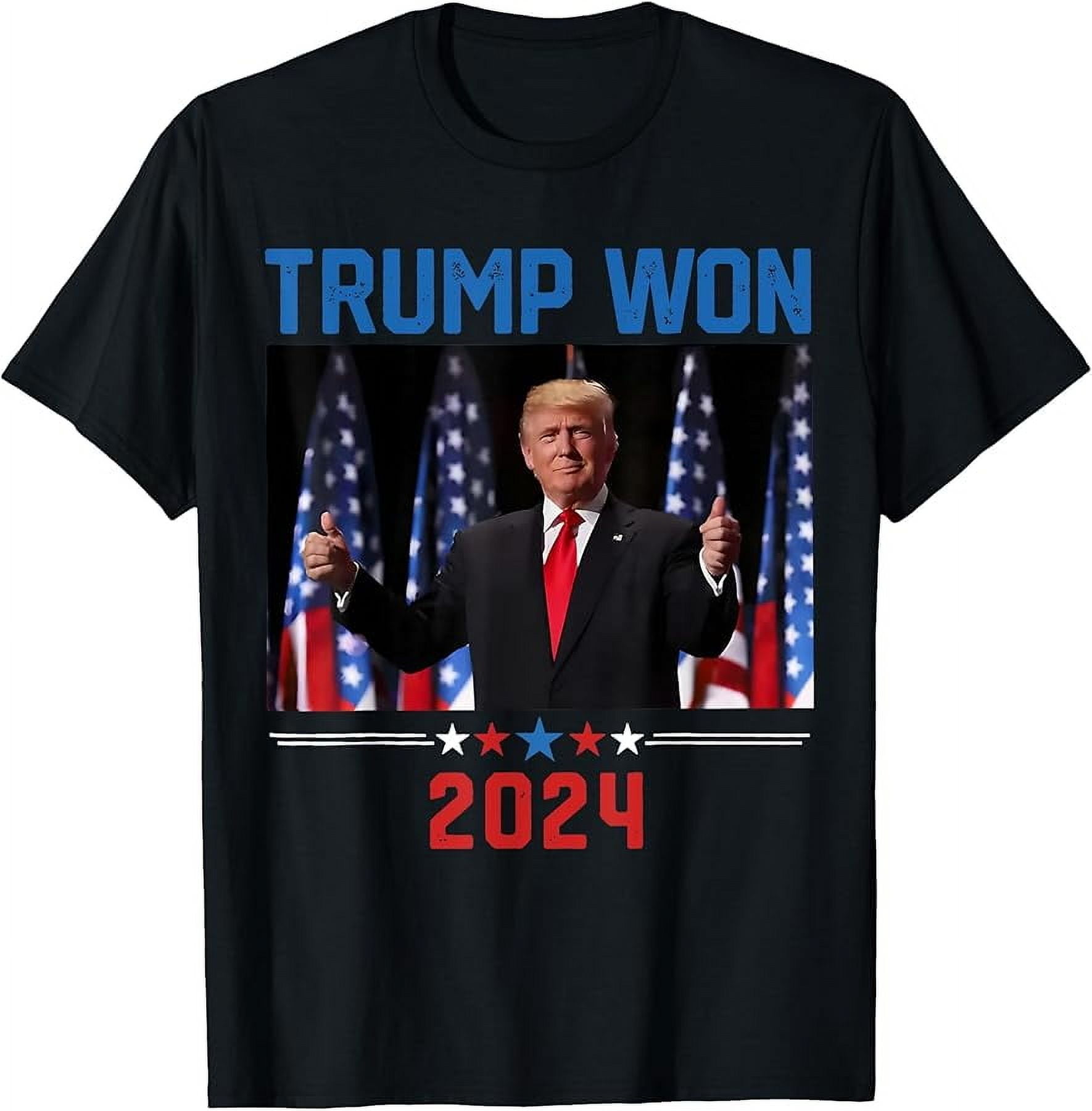 Trump Won Again 2024 Election President 47 th American Flag TShirt