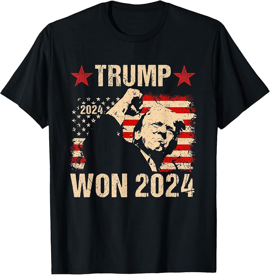 Trump Won Again 2024 Election President 47 th Flag American TShirt