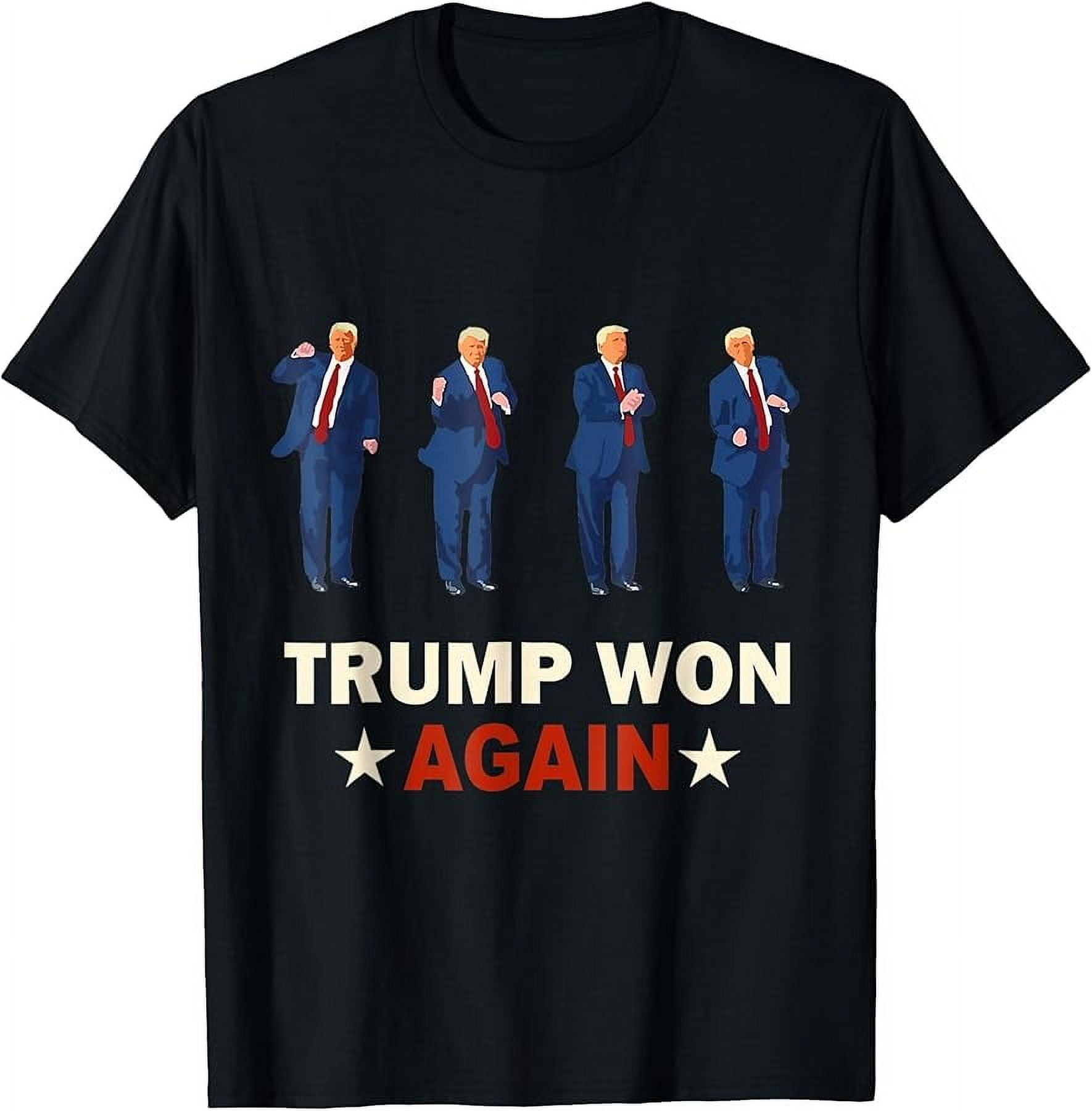 Trump Won Again 2024 Election President 47th American Flag T-Shirt ...