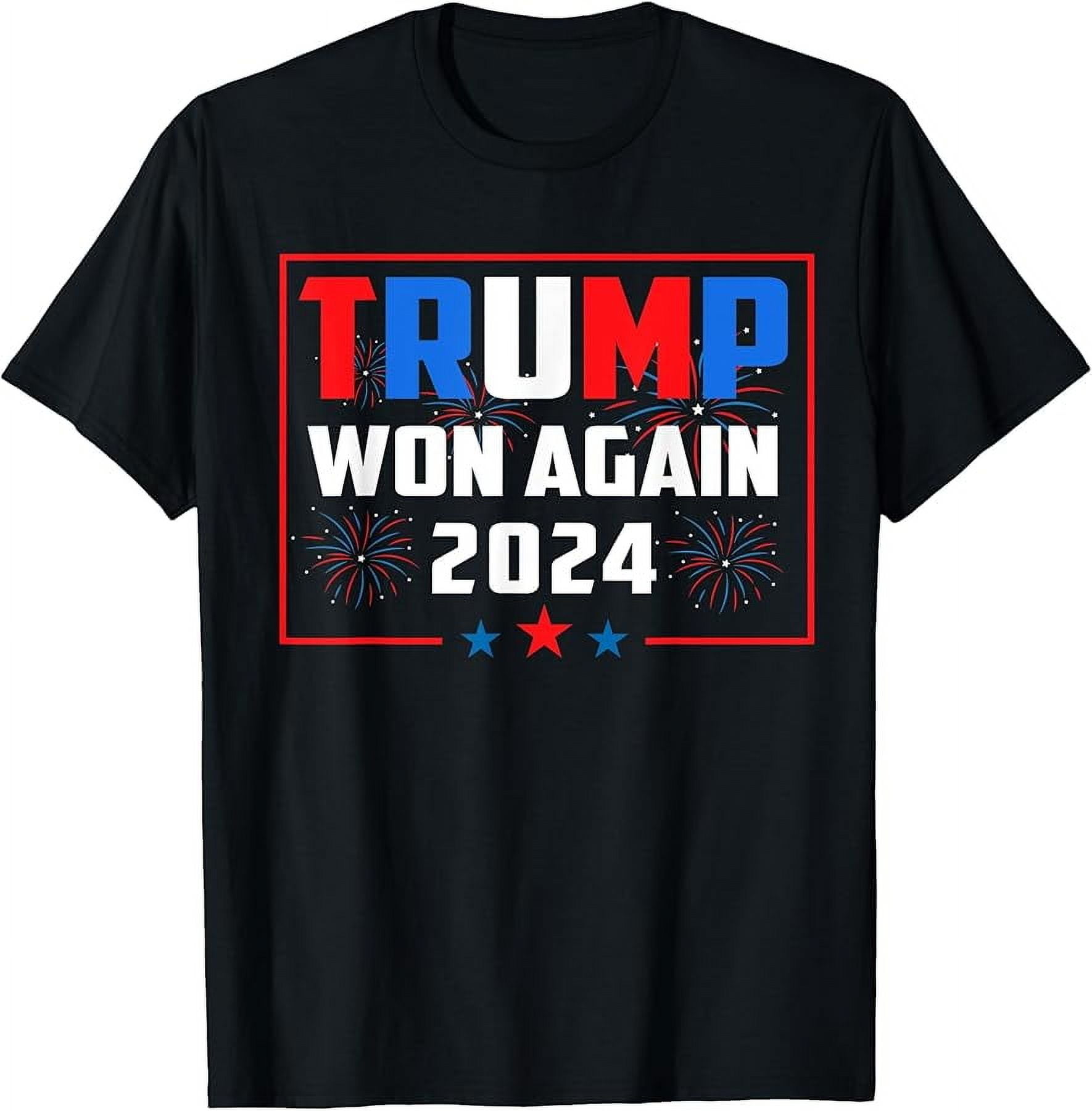 Trump Won Again 2024 Election President 47th USA Flag TShirt