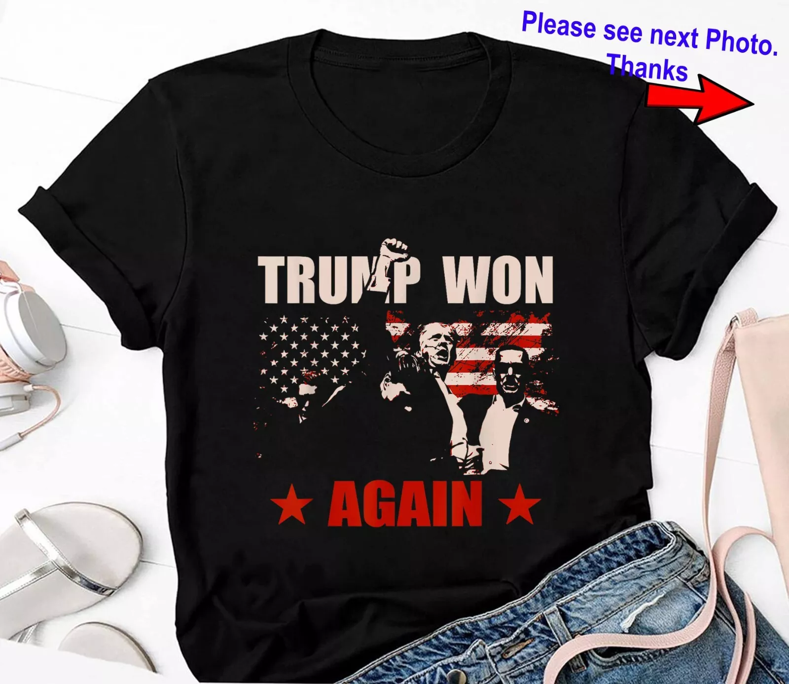 Trump Won Again 47 President American Flag Inauguration 2025 Shirt