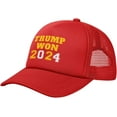 Trump Won Again hat 2024 Election President 47th American Flag Mesh Cap