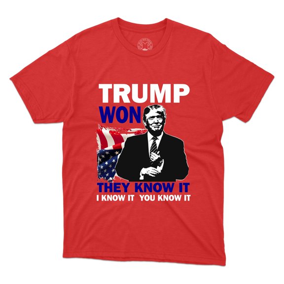 Trump Won For Presidential Election Campaign 2024 Gift Tee Crew Neck Unisex Printed Shirt