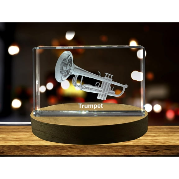 Trumpet 3D Engraved Crystal 3D Engraved Crystal Keepsake/Gift/Decor/Collectible/Souvenir