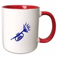 thumbnail image 1 of 3drose, Trumpet Abstract with Spikes Blue, 11oz Two-tone Red Mug, 1 of 6