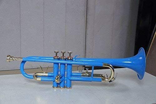Trumpet Blue Color Bb Pitch With Hard Case Mouth Piece