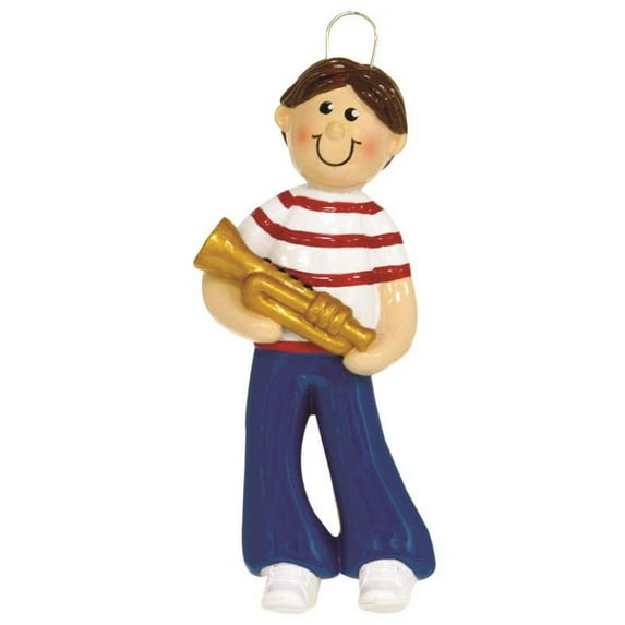 Trumpet Boy Personalized Christmas Tree Ornament DO-IT-YOURSELF