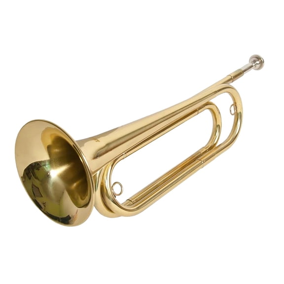 Trumpet Bugle Cavalry Trumpet Marching Bugle Mini Brass Instrument Clear Sound Golden Finish for Band Parade